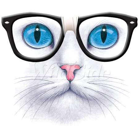 17815-a BLUE EYED CAT NERD GLASSES
